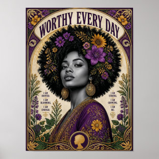 Affiche Œuvre d'art afrocentrique d'affirmation valable to