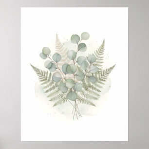 Affiche Œuvre d'art botanique Sérénité Eucalyptus pour sal
