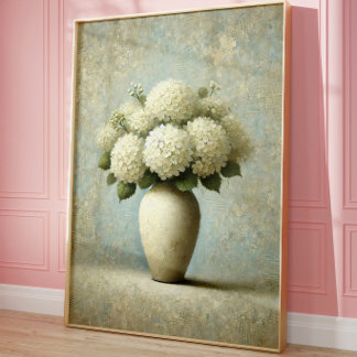 Affiche Œuvre d'art botanique vintage sur mur | Élégant va