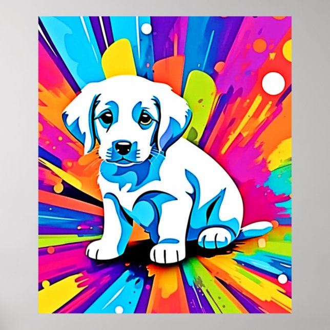 Affiche Œuvre d'art canine vibrante (Devant)