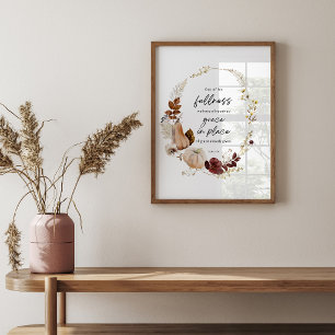Affiche Œuvre d'art chrétienne d'automne – Jean 1:16 Verse