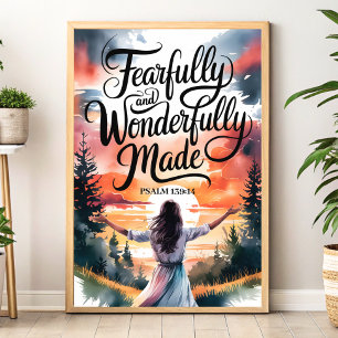 Affiche Oeuvre d'art chrétienne murale faite avec crainte