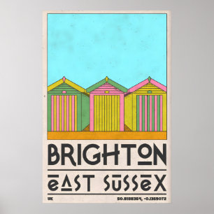 Affiche Œuvre d'art de cabane de plage de Brighton - Milie