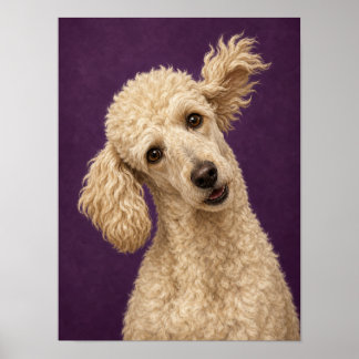 Affiche Œuvre d'art de caniche — Portrait peint amusant et