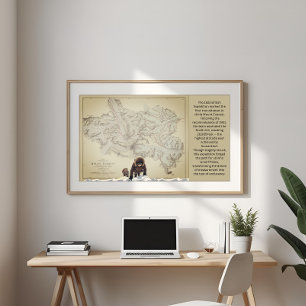 Affiche Œuvre d'art de carte vintage de l'expédition Mallo