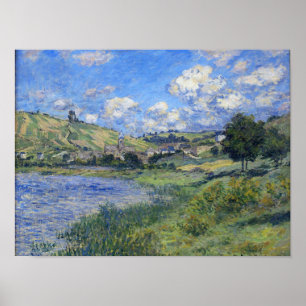 Affiche Œuvre d'art de Claude Monet, Vetheuil, Paysage,