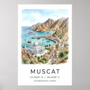 Affiche Œuvre d'art de la capitale d'Oman - Vue tranquille