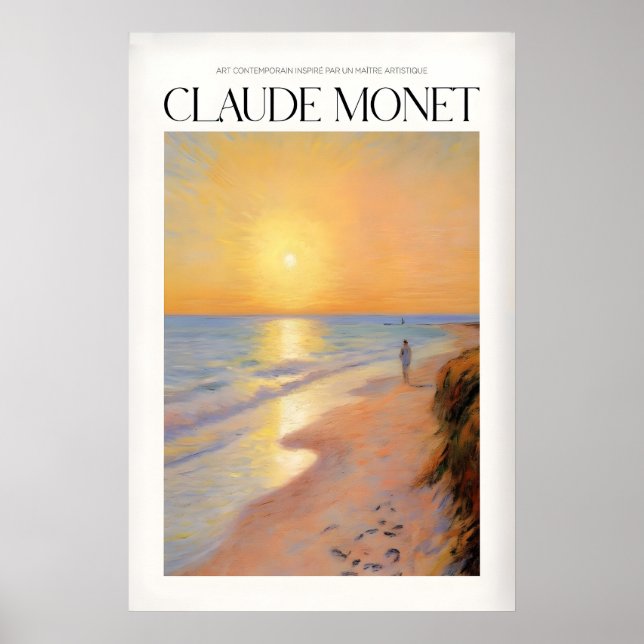 Affiche Œuvre d'art de la plage de Monet (Devant)