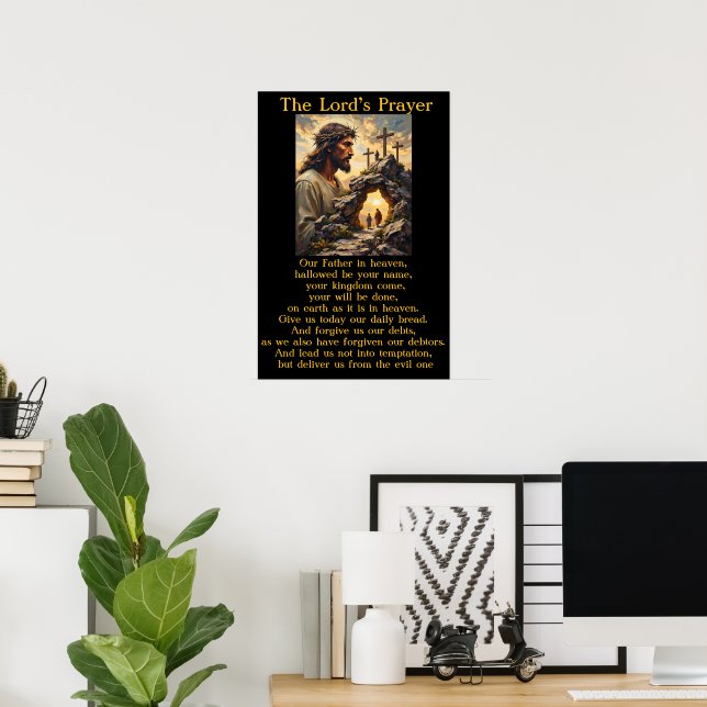 Affiche Œuvre d'art de la Prière du Seigneur Résurrection  (Bureau à domicile)