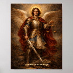 Affiche Œuvre d'art de l'Archange Saint Michel vainquant l