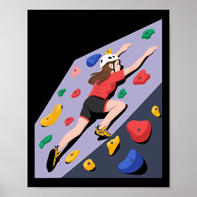 Affiche Œuvre d'art de mur d'escalade de roche en intérieu (Devant)