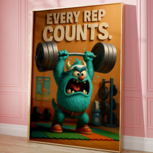 Affiche Œuvre d'art de salle de sport amusante Art de mo