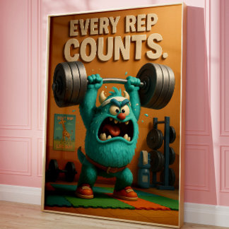 Affiche Œuvre d'art de salle de sport amusante | Art de mo