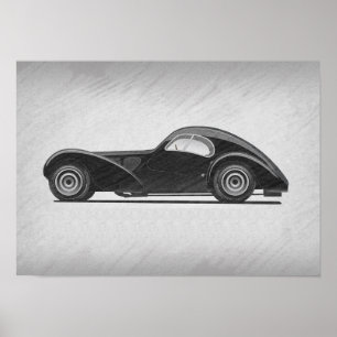 Affiche Œuvre d'art de voiture rétro