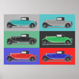 Affiche Œuvre d'art de voiture rétro
