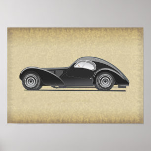 Affiche Œuvre d'art de voiture rétro
