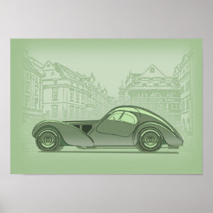 Affiche Œuvre d'art de voiture rétro