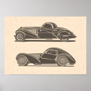 Affiche Œuvre d'art de voiture rétro