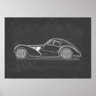 Affiche Œuvre d'art de voiture rétro