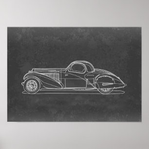 Affiche Œuvre d'art de voiture rétro