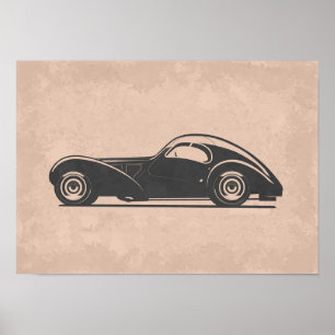 Affiche Œuvre d'art de voiture rétro
