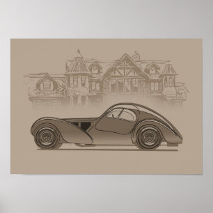 Affiche Œuvre d'art de voiture rétro