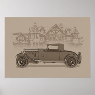 Affiche Œuvre d'art de voiture rétro
