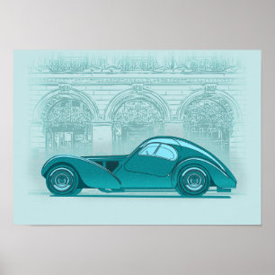 Affiche Œuvre d'art de voiture rétro