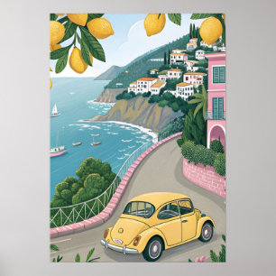 Affiche Œuvre d'art de voyage d'été italien de la côte d'A