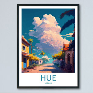 Affiche Œuvre d'art d'impression de voyage Hue Vietnam déc