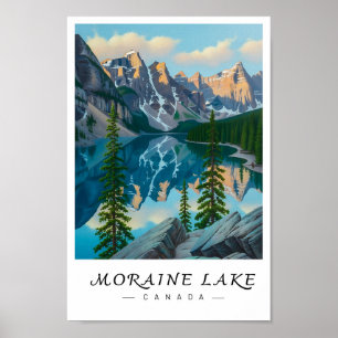 Affiche Œuvre d'art du lac Moraine Canada, Rocheuses canad