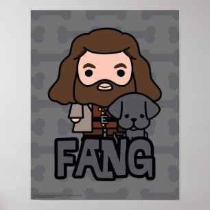 Affiche Œuvre d'art du personnage de Hagrid et Fang en des