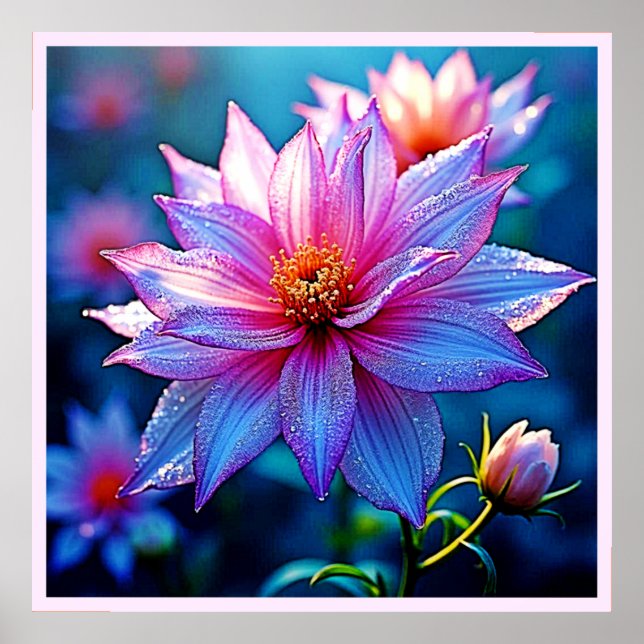 Affiche Oeuvre d'art en fleurs éthérées (Devant)