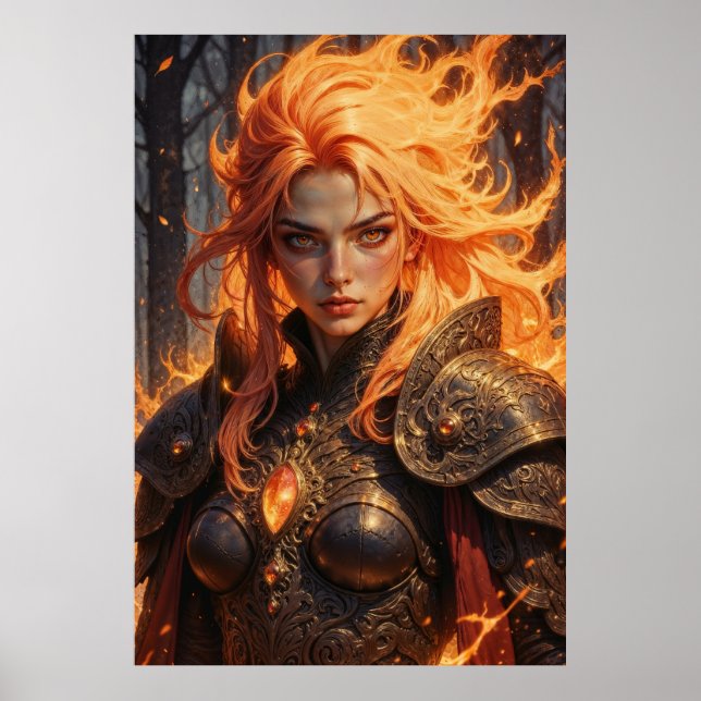 Affiche Œuvre d'art fantastique du Chevalier d'Ember (Devant)