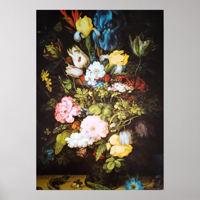 Affiche Œuvre d'art florale Fleur japonaise (Devant)