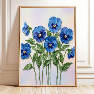 Affiche Œuvre d'art florale Pensée - Moderne Minimaliste