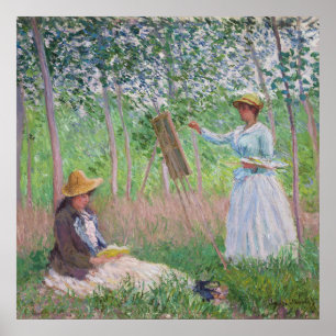 Affiche Œuvre d'art forestière vintage de Monet