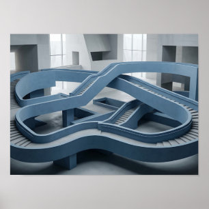 Affiche Œuvre d'art géométrique murale à voie architectura