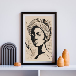 Affiche Œuvre d'art minimaliste africaine éthérée