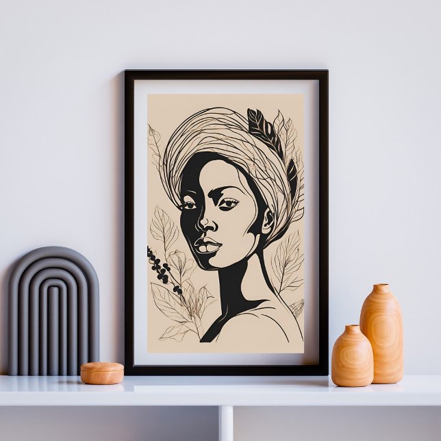 Affiche Œuvre d'art minimaliste africaine éthérée (Créateur téléchargé)