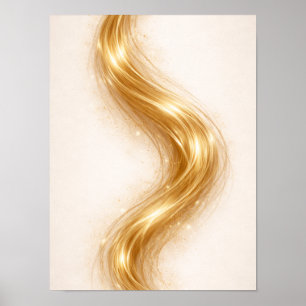 Affiche Œuvre d'art murale à écoulement minimal doré – Or
