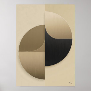 Affiche Œuvre d'art murale abstraite géométrique Japandi d