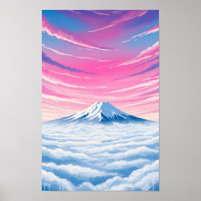 Affiche Œuvre d'art murale. Au-dessus des nuages (Devant)