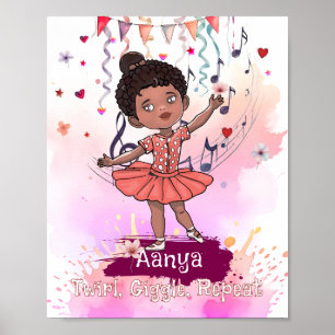 Affiche Oeuvre d'art murale Ballerine Bébé Noir 