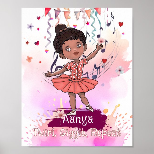 Affiche Oeuvre d'art murale Ballerine Bébé Noir  (Devant)