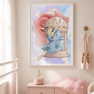Affiche Œuvre d'art murale Ballerine Rose