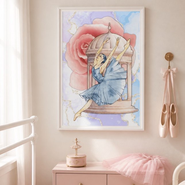 Affiche Œuvre d'art murale Ballerine Rose (Créateur téléchargé)