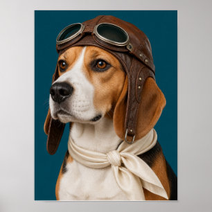Affiche Œuvre d'art murale Beagle — Portrait de chien pilo