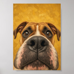 Affiche Œuvre d'art murale Boxer — Portrait drôle de gros