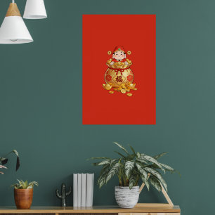 Affiche Œuvre d'art murale Caishen Wealth